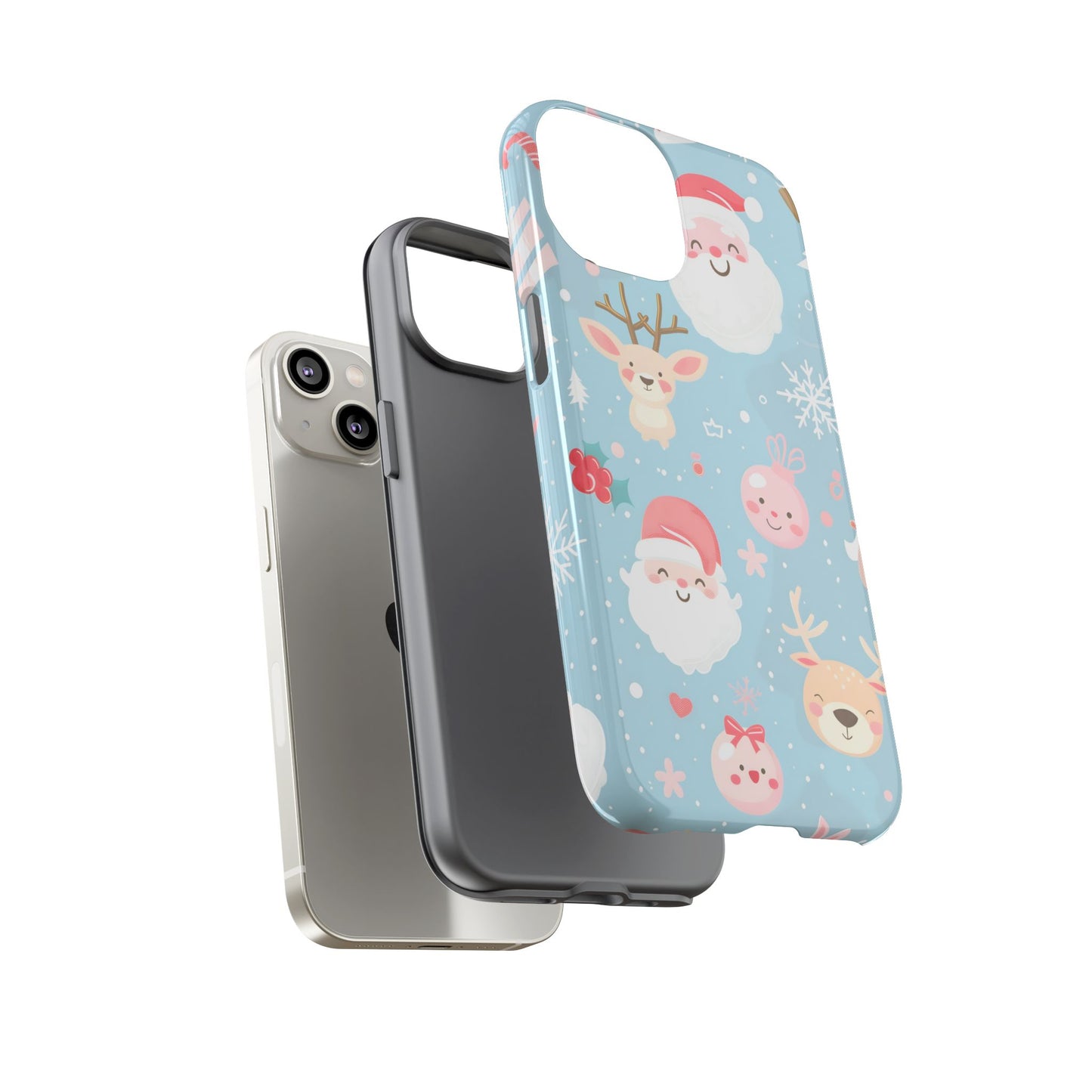 Pastel Santa Joy – Tough Glossy iPhone Case