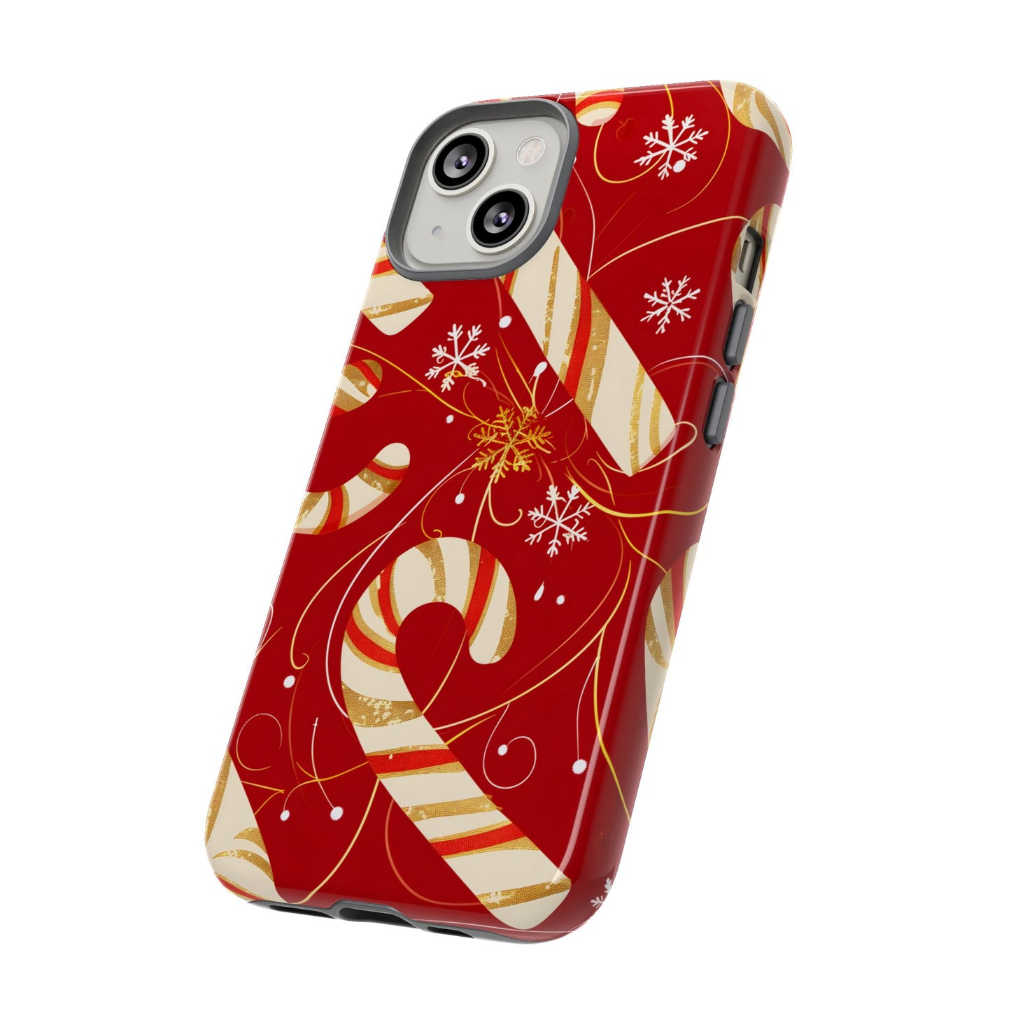 Golden Candy Cane Luxe – Tough Glossy iPhone Case
