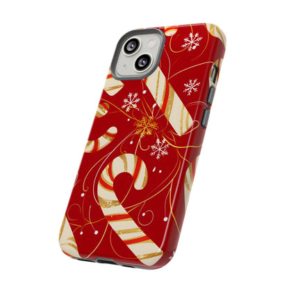 Golden Candy Cane Luxe – Tough Glossy iPhone Case