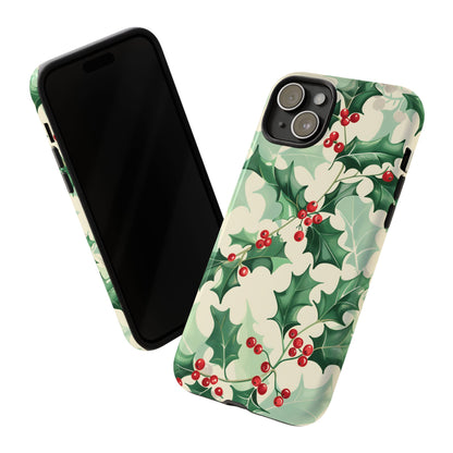 Winter Holly Charm – Tough Glossy iPhone Case