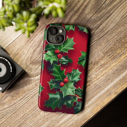 Holly Berry Bloom – Tough Glossy iPhone Case