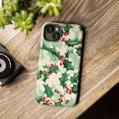 Winter Holly Charm – Tough Glossy iPhone Case