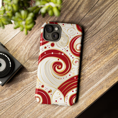 Golden Candy Swirl – Tough Glossy iPhone Case