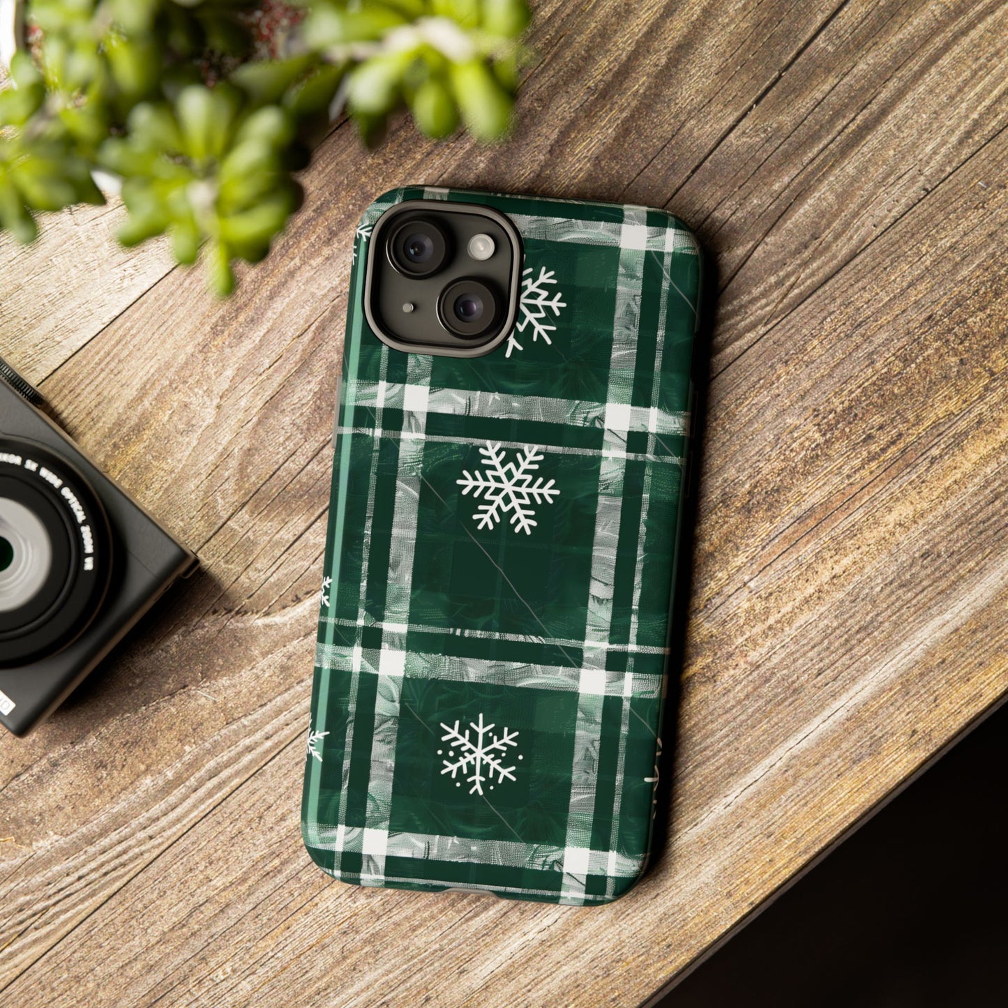 Frosted Tartan – Tough Glossy iPhone Case