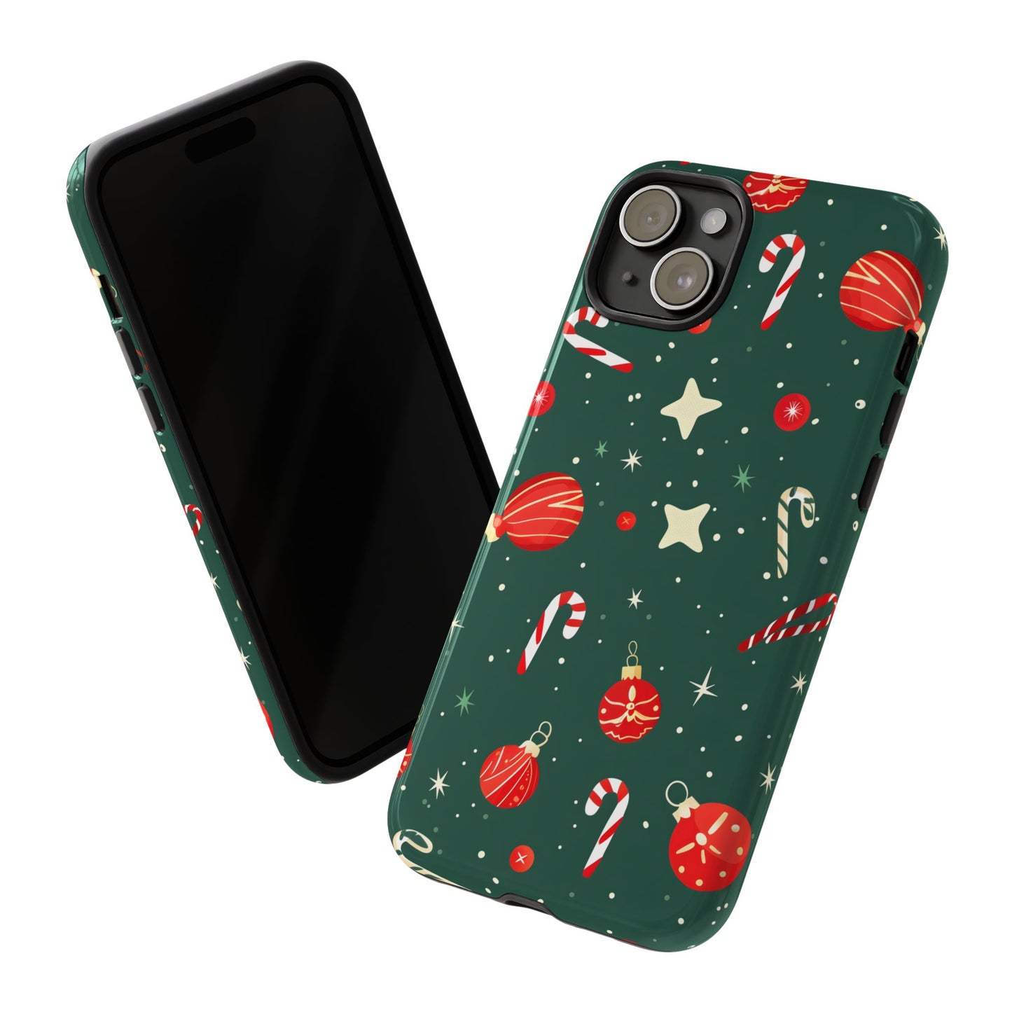 Festive Ornament Scatter – Tough Glossy iPhone Case
