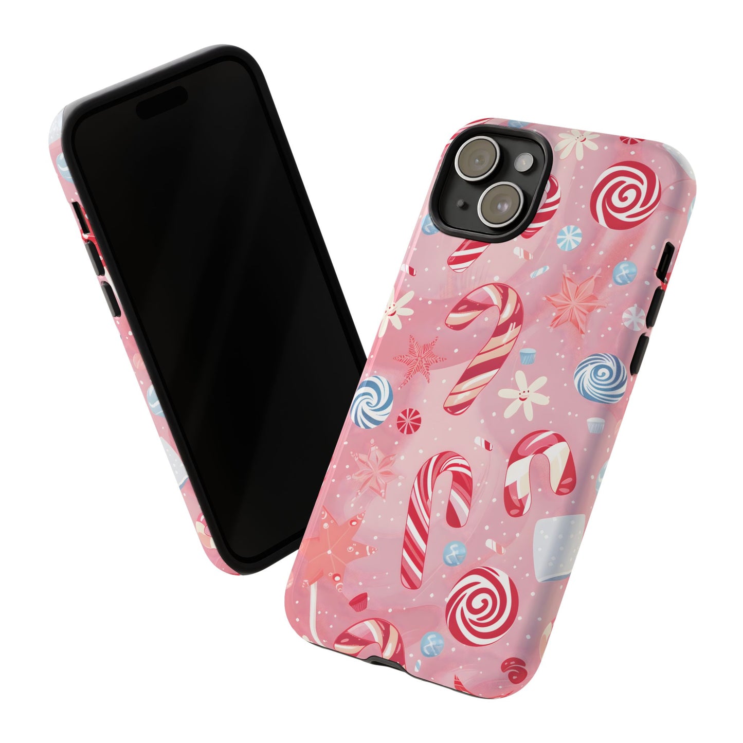 Candy Cane Swirl – Tough Glossy iPhone Case