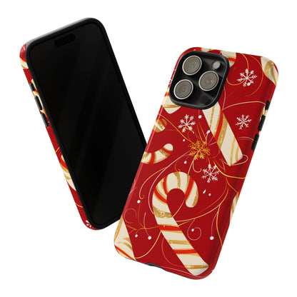 Golden Candy Cane Luxe – Tough Glossy iPhone Case