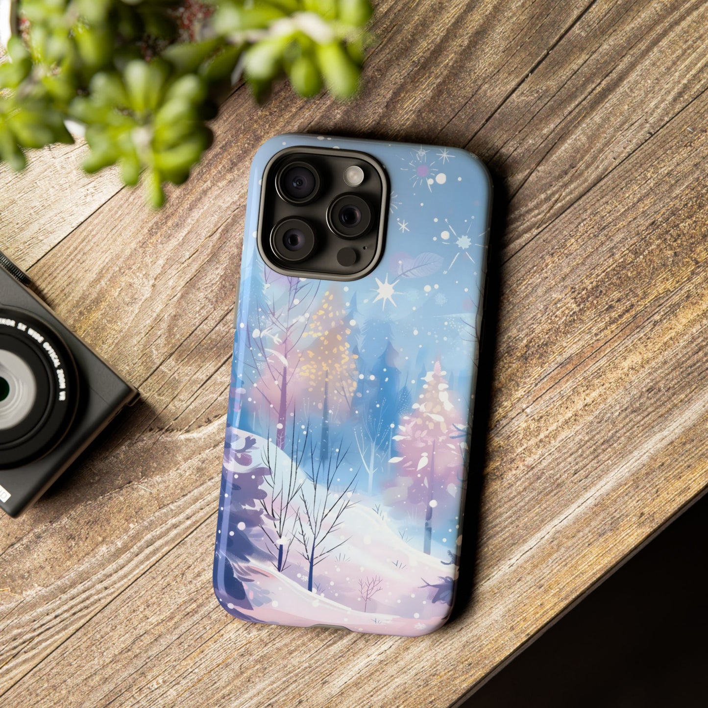 Frosted Winter Forest – Tough Glossy iPhone Case