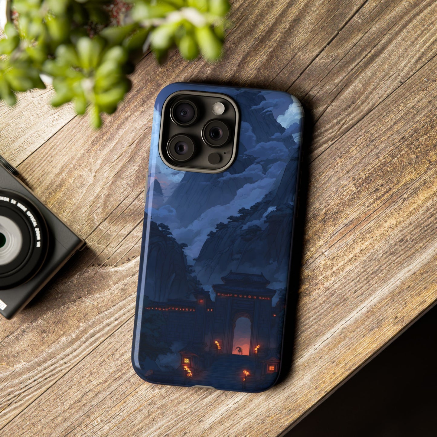 🌲 Mountain Fortress – Tough Glossy iPhone Case
