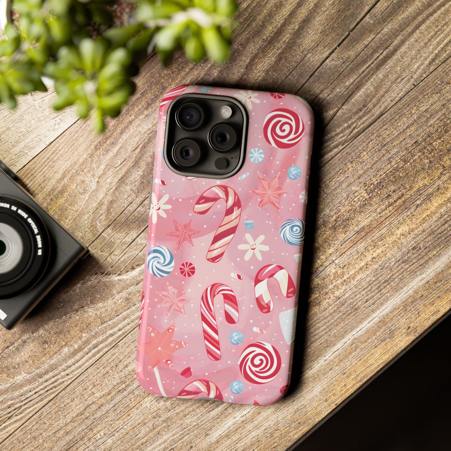 Candy Cane Swirl – Tough Glossy iPhone Case
