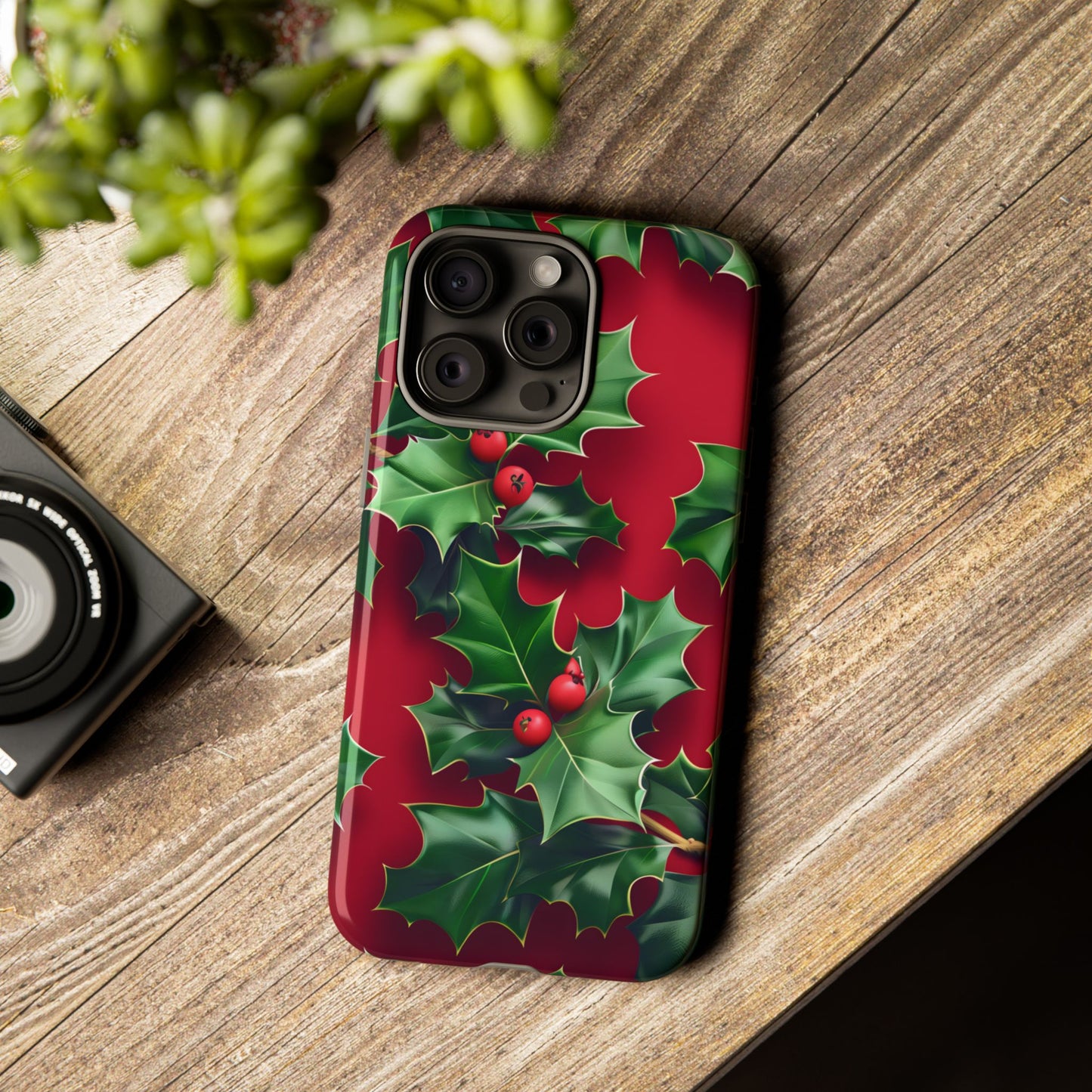 Holly Berry Bloom – Tough Glossy iPhone Case