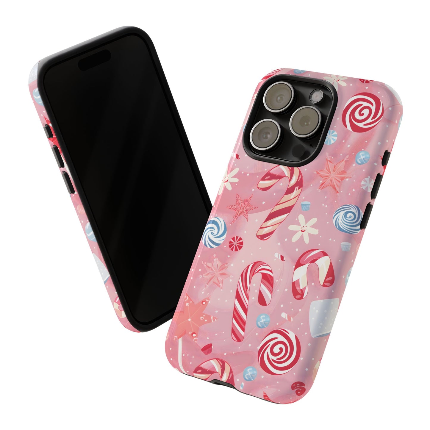 Candy Cane Swirl – Tough Glossy iPhone Case