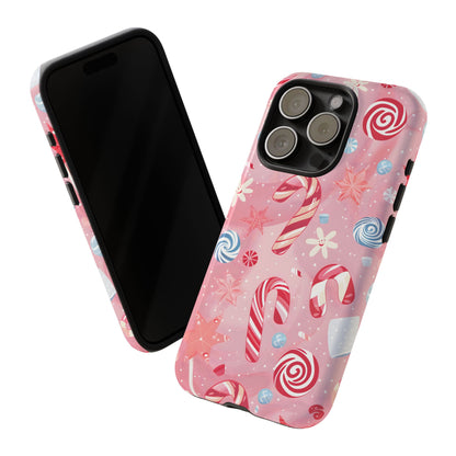 Candy Cane Swirl – Tough Glossy iPhone Case