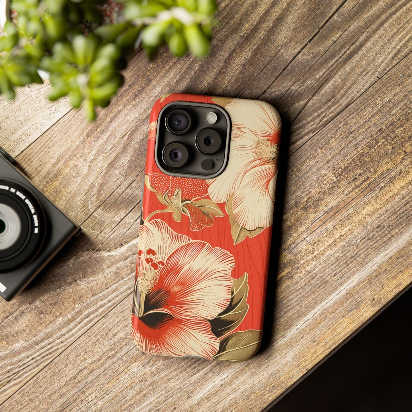 Golden Hibiscus – Tough Glossy iPhone Case