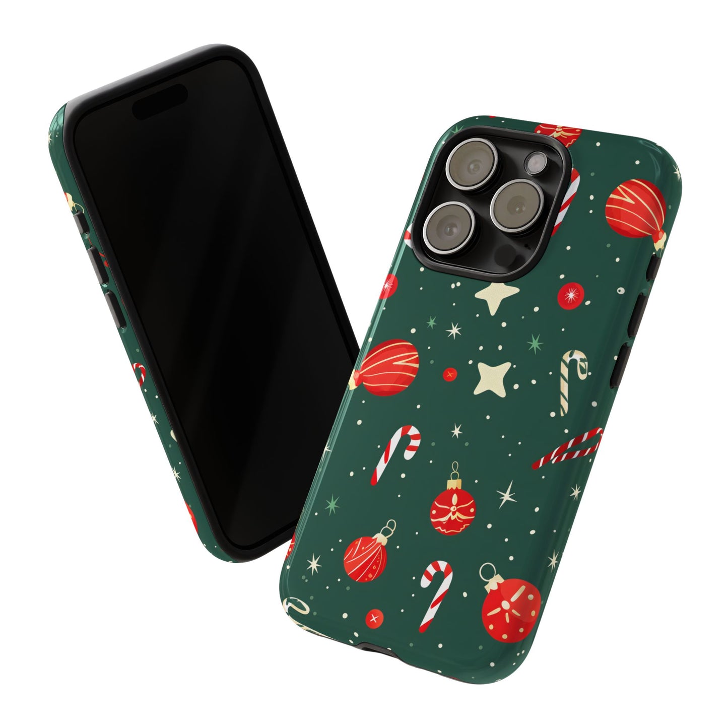Festive Ornament Scatter – Tough Glossy iPhone Case