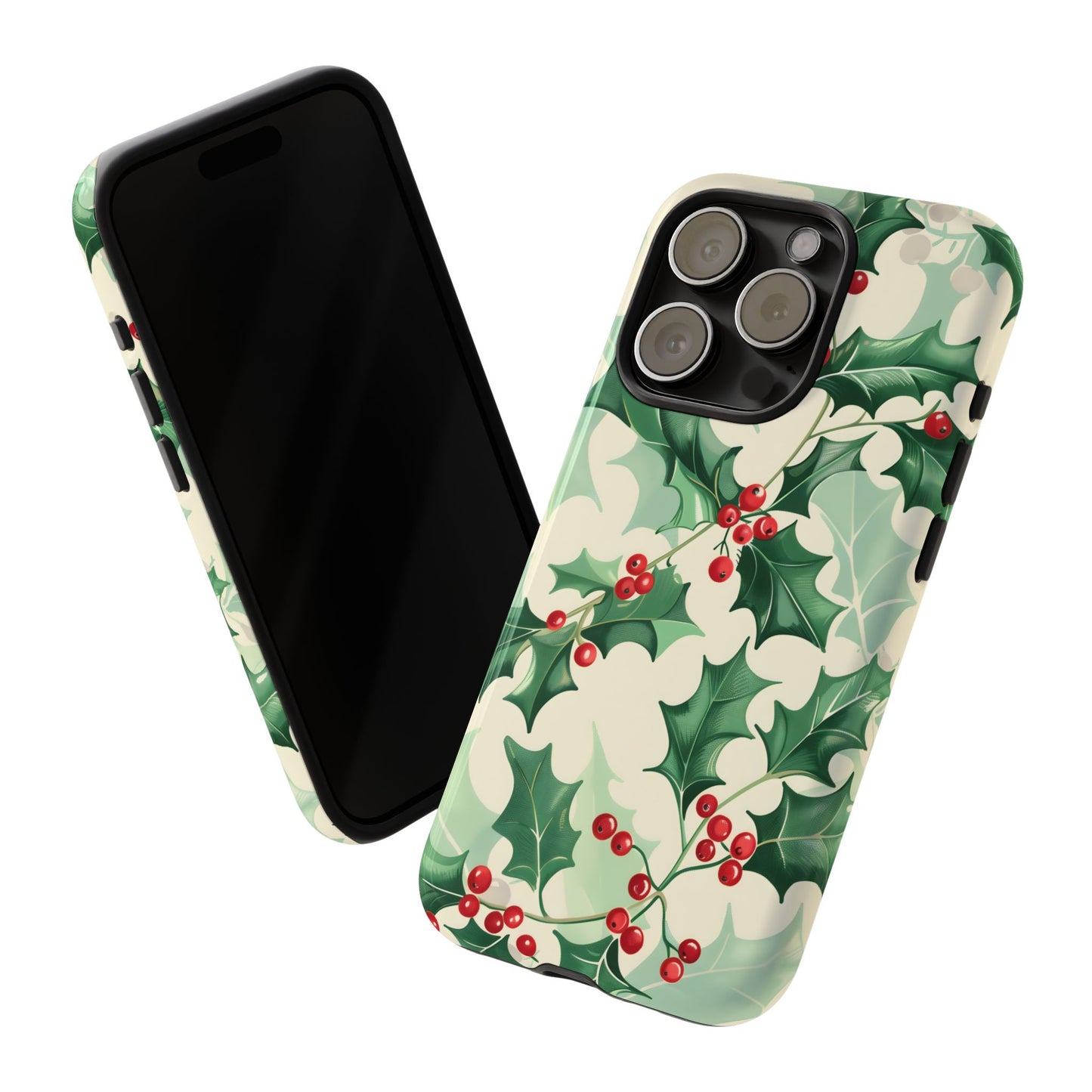 Winter Holly Charm – Tough Glossy iPhone Case