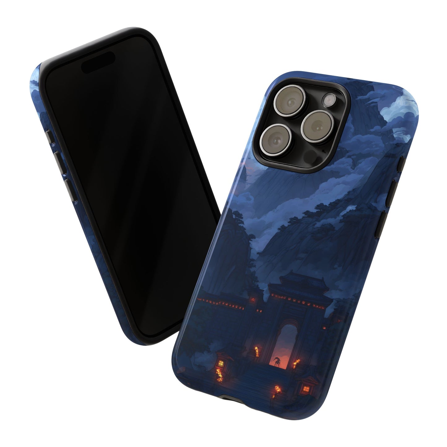 🌲 Mountain Fortress – Tough Glossy iPhone Case