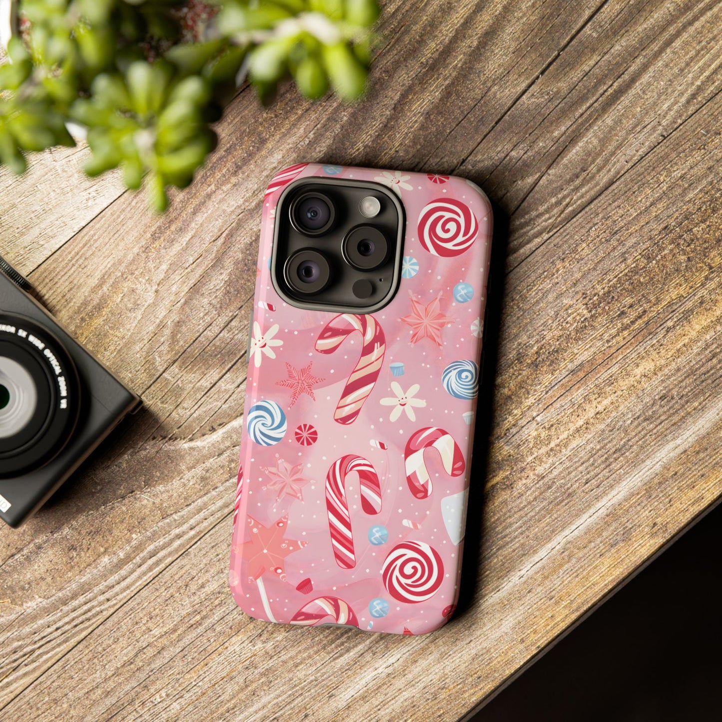 Candy Cane Swirl – Tough Glossy iPhone Case