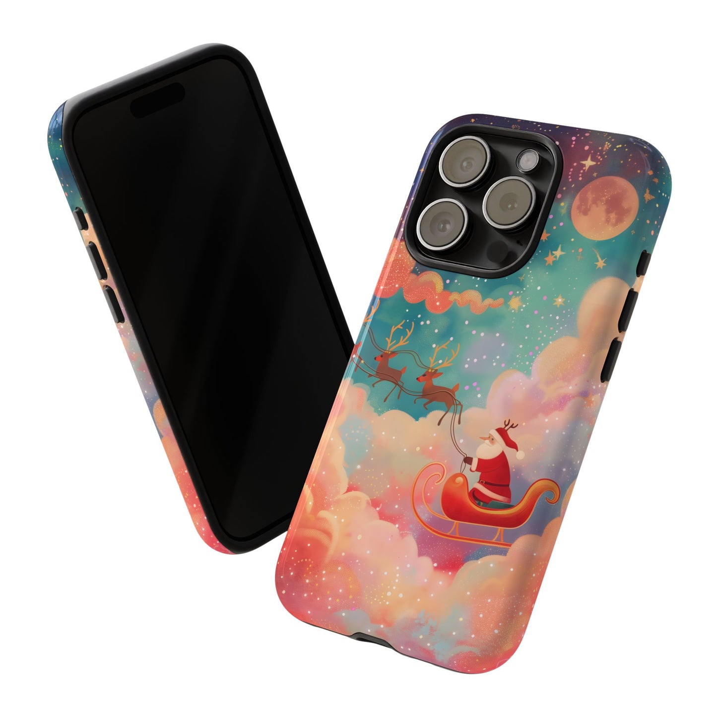 Starlit Santa Sky – Tough Glossy iPhone Case