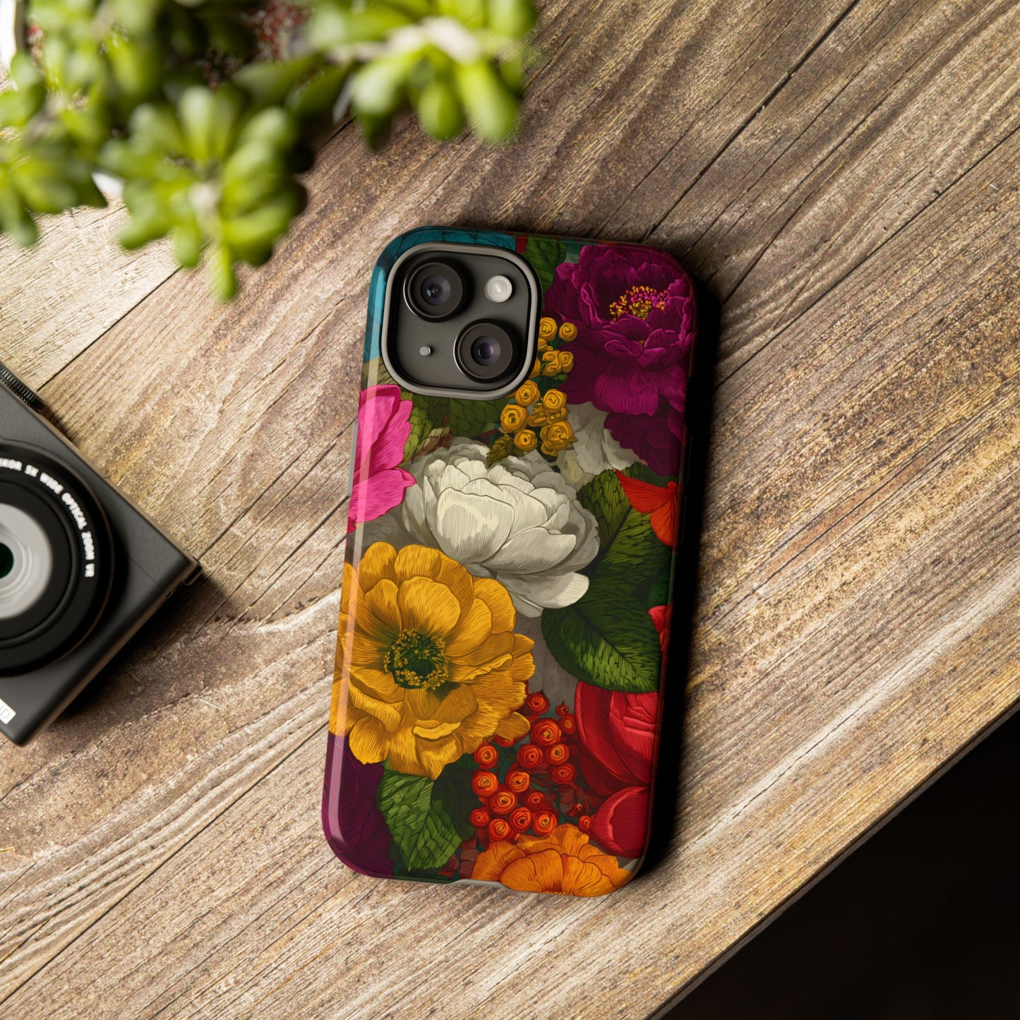 Midnight Bloom – Tough Glossy iPhone Case