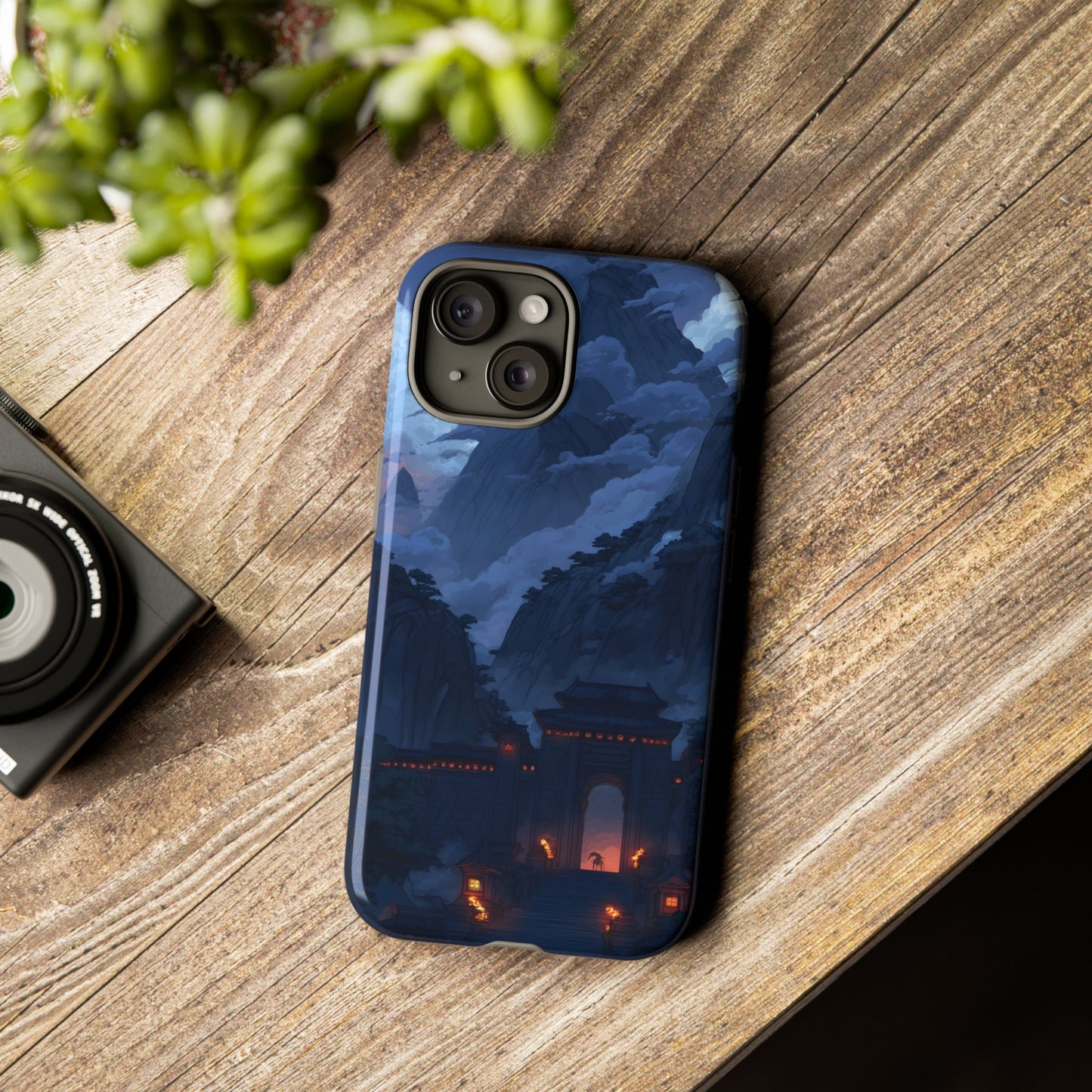 🌲 Mountain Fortress – Tough Glossy iPhone Case