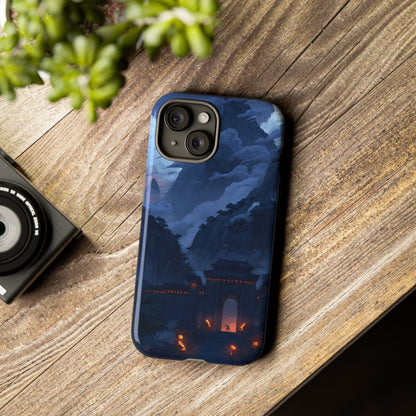 🌲 Mountain Fortress – Tough Glossy iPhone Case