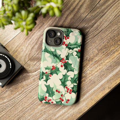 Winter Holly Charm – Tough Glossy iPhone Case