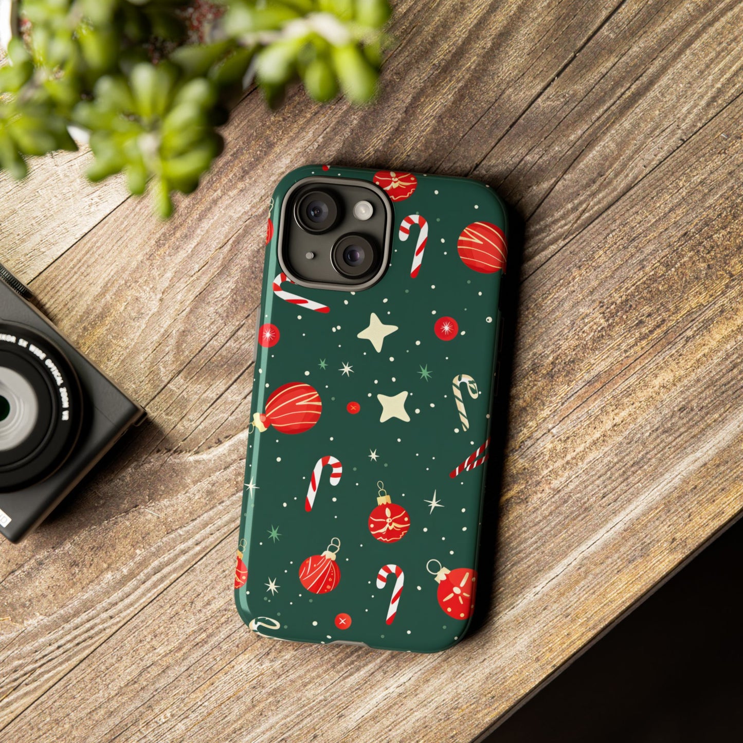 Festive Ornament Scatter – Tough Glossy iPhone Case