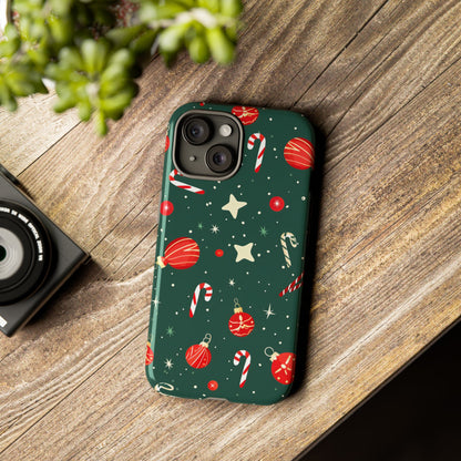Festive Ornament Scatter – Tough Glossy iPhone Case