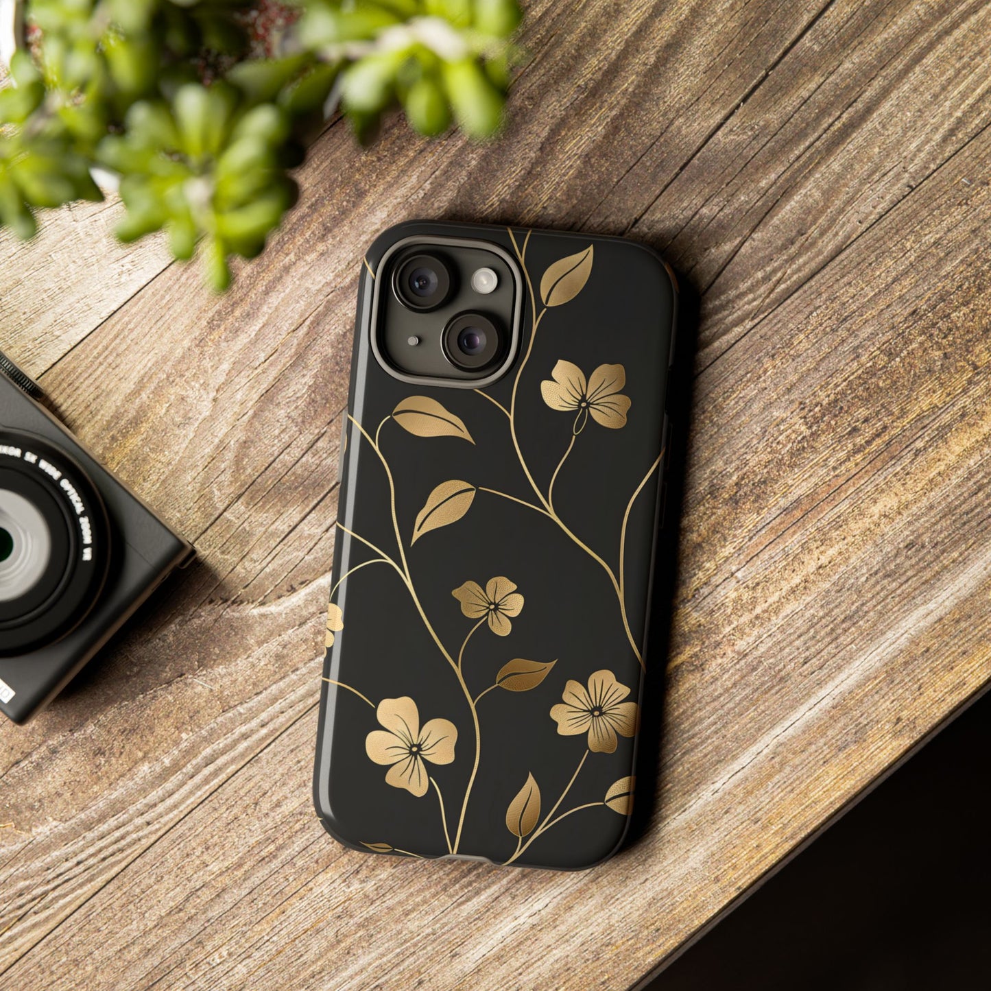 Golden Elegance – Tough Glossy iPhone Case