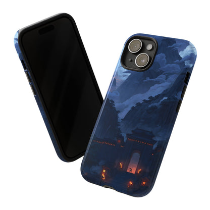🌲 Mountain Fortress – Tough Glossy iPhone Case