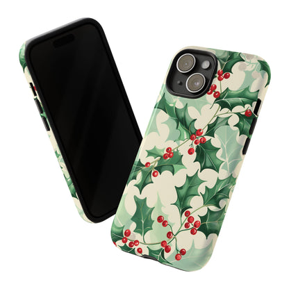 Winter Holly Charm – Tough Glossy iPhone Case