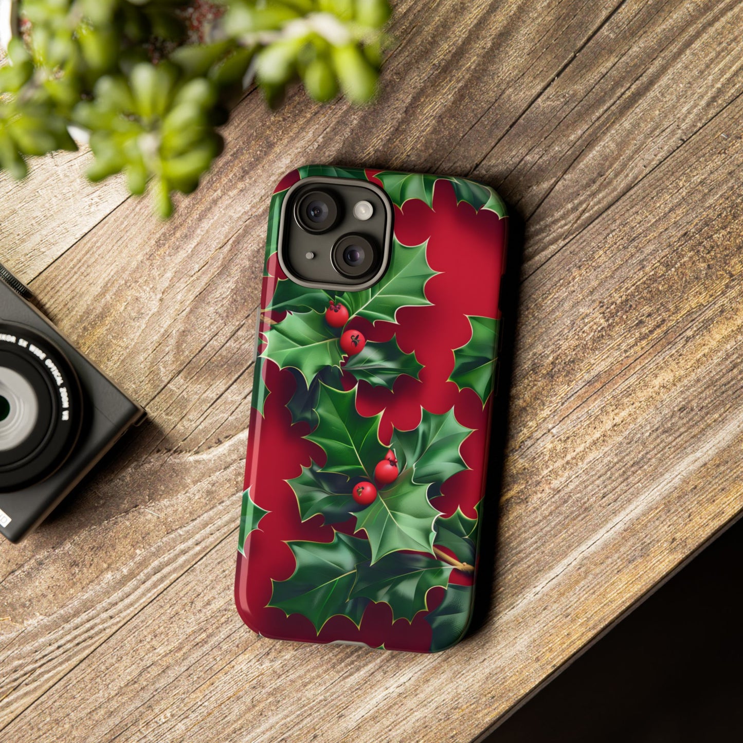 Holly Berry Bloom – Tough Glossy iPhone Case