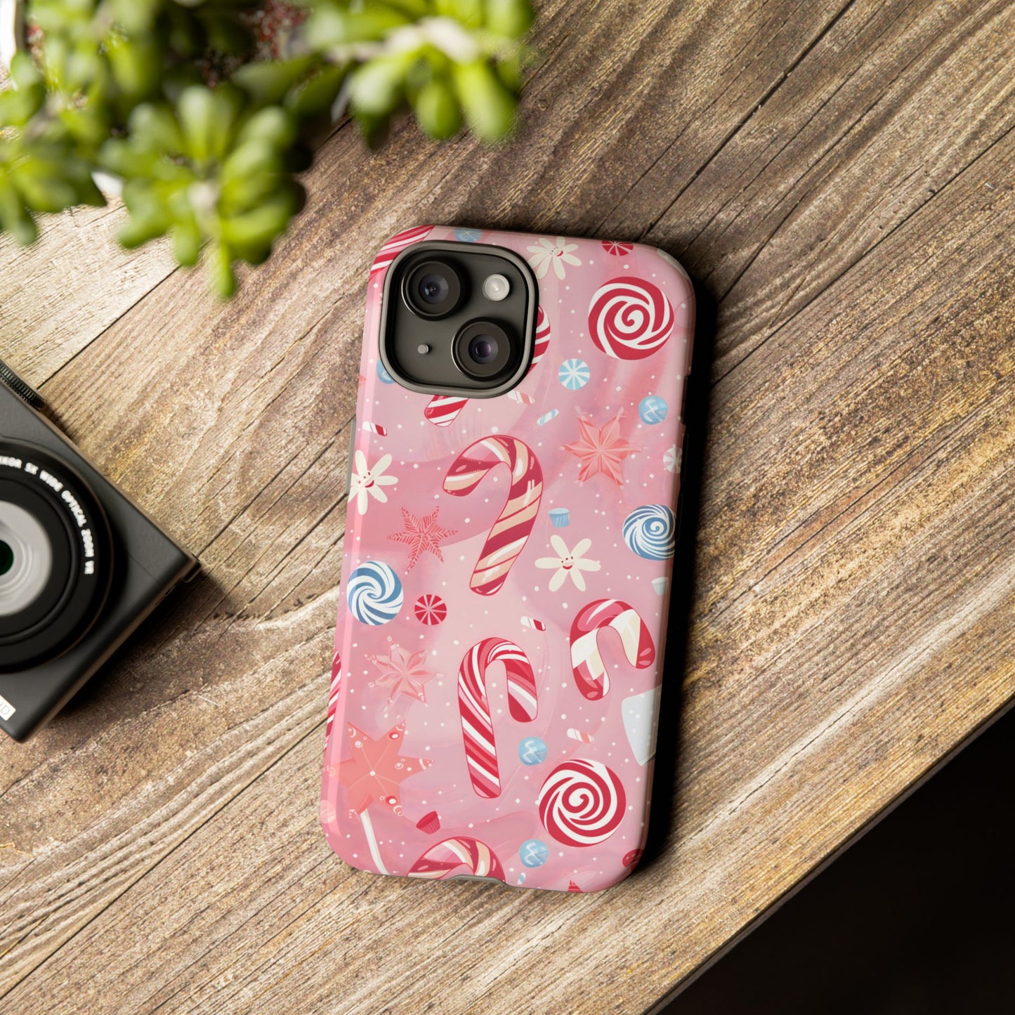 Candy Cane Swirl – Tough Glossy iPhone Case