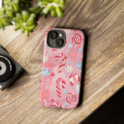 Candy Cane Swirl – Tough Glossy iPhone Case