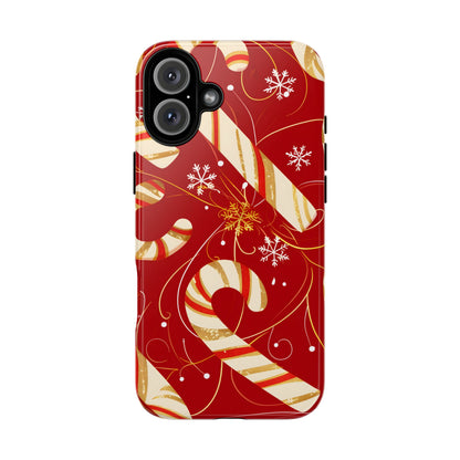 Golden Candy Cane Luxe – Tough Glossy iPhone Case