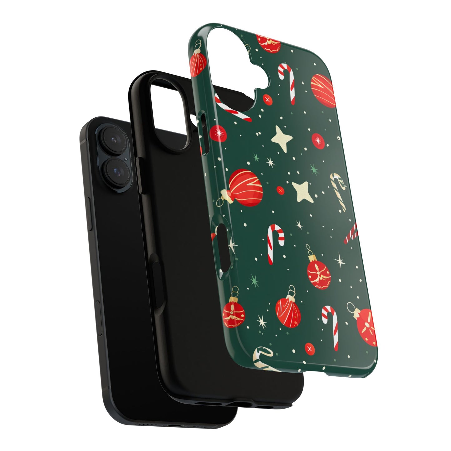 Festive Ornament Scatter – Tough Glossy iPhone Case
