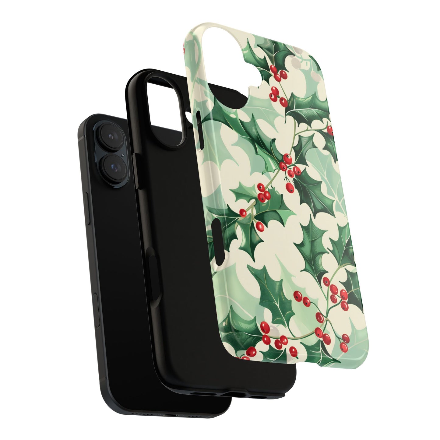 Winter Holly Charm – Tough Glossy iPhone Case