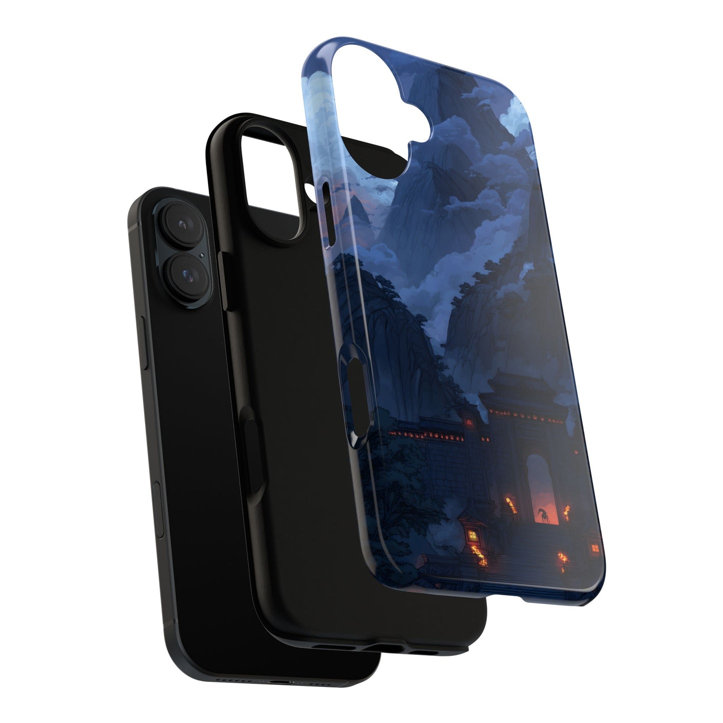 🌲 Mountain Fortress – Tough Glossy iPhone Case