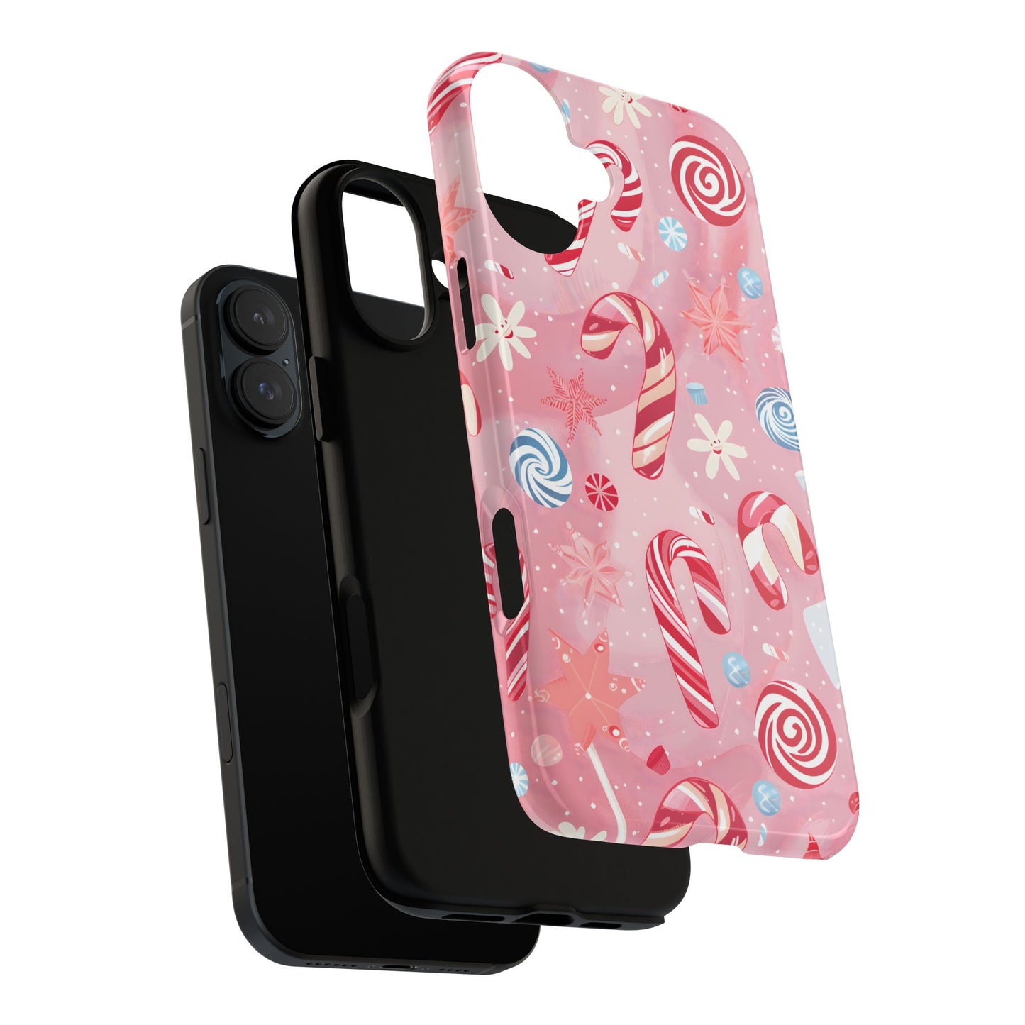 Candy Cane Swirl – Tough Glossy iPhone Case