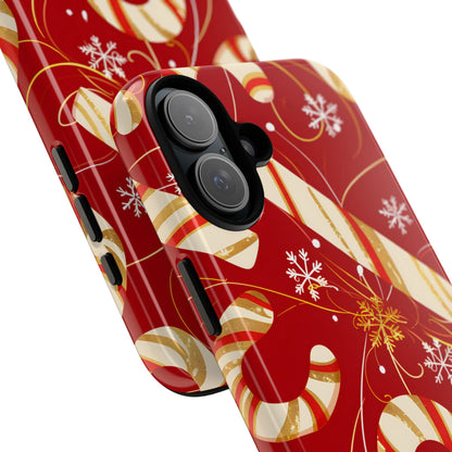 Golden Candy Cane Luxe – Tough Glossy iPhone Case
