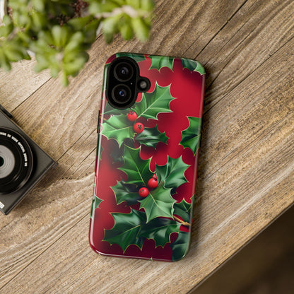 Holly Berry Bloom – Tough Glossy iPhone Case