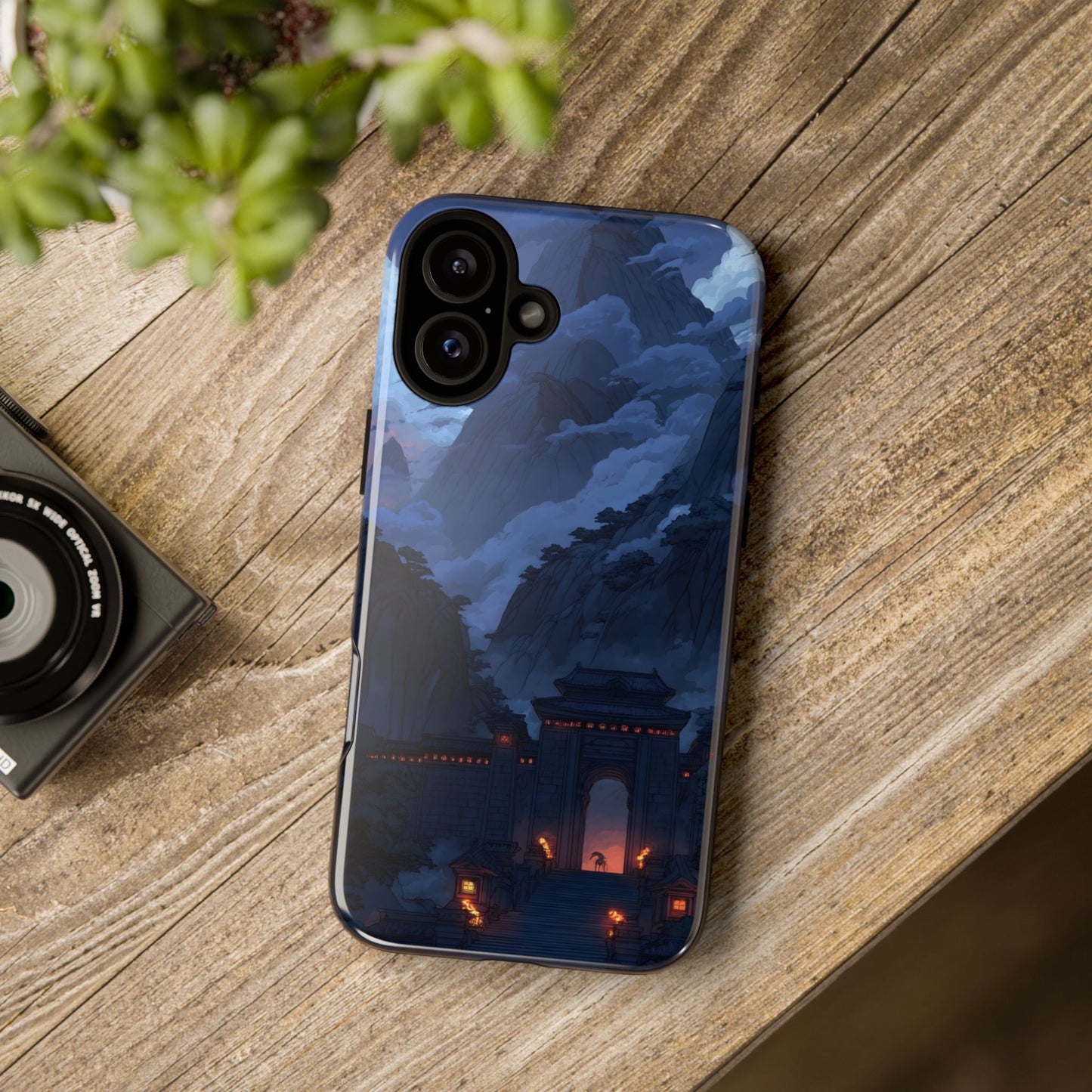 🌲 Mountain Fortress – Tough Glossy iPhone Case