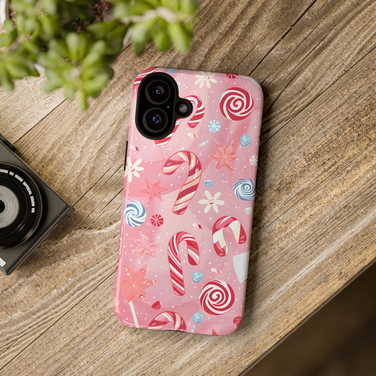 Candy Cane Swirl – Tough Glossy iPhone Case
