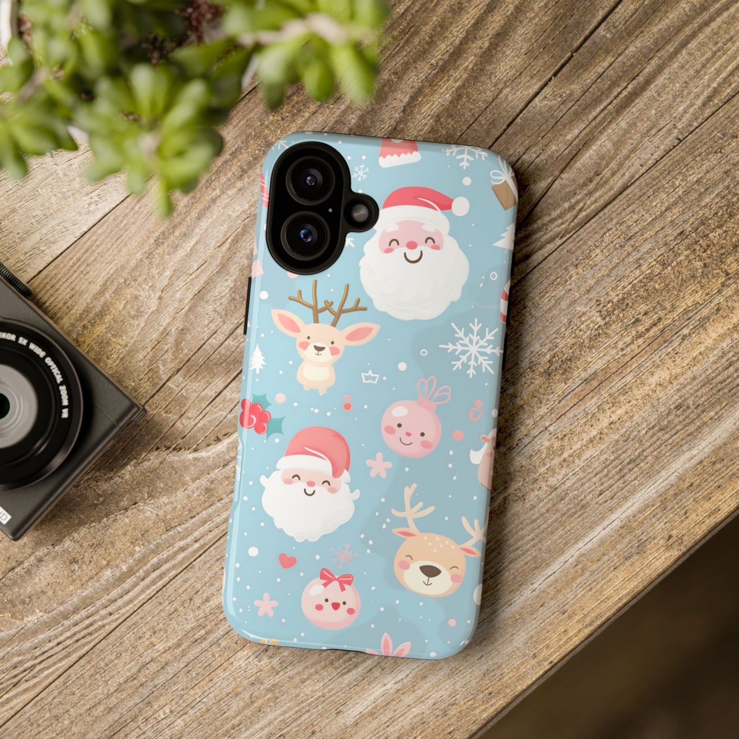 Pastel Santa Joy – Tough Glossy iPhone Case