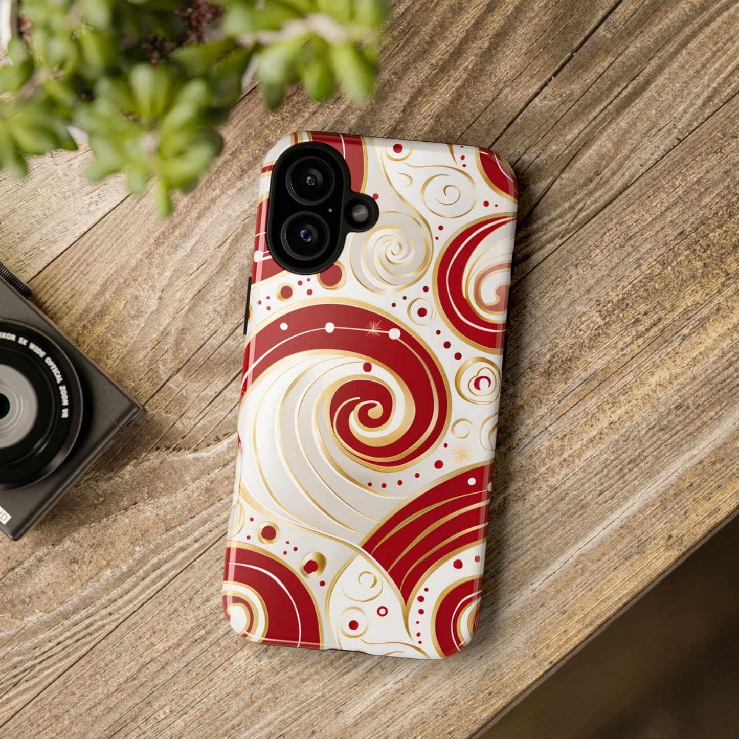 Golden Candy Swirl – Tough Glossy iPhone Case