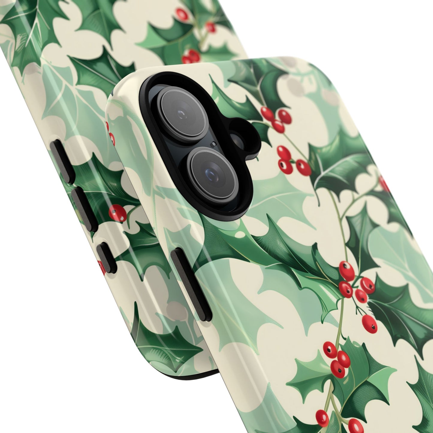 Winter Holly Charm – Tough Glossy iPhone Case