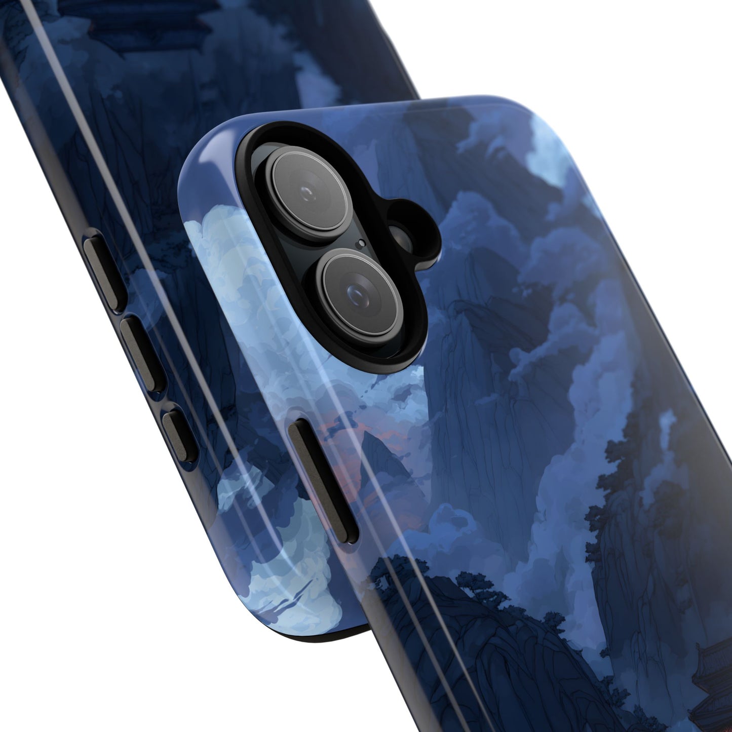 🌲 Mountain Fortress – Tough Glossy iPhone Case