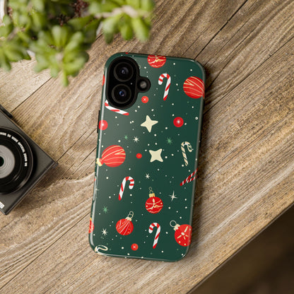 Festive Ornament Scatter – Tough Glossy iPhone Case