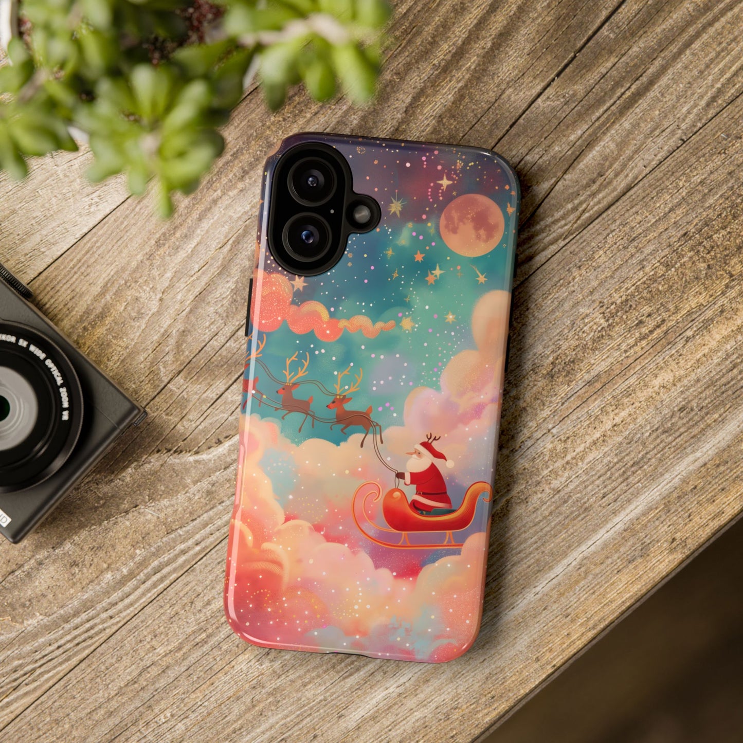 Starlit Santa Sky – Tough Glossy iPhone Case